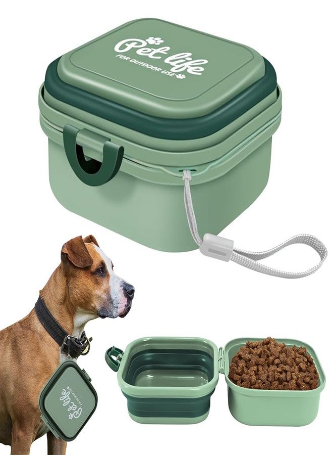 ZIBUYU® 2-in-1 Collapsible Pet Bow, Dual Compartment Food & Water Set for Travel Leak-Proof Silicone Feeding Solution for Dogs & Cats Portable for Hiking, Camping & Outdoor Use - Image 1